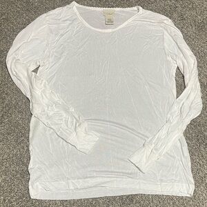 L.L. Bean Classic White Long Sleeve Tee